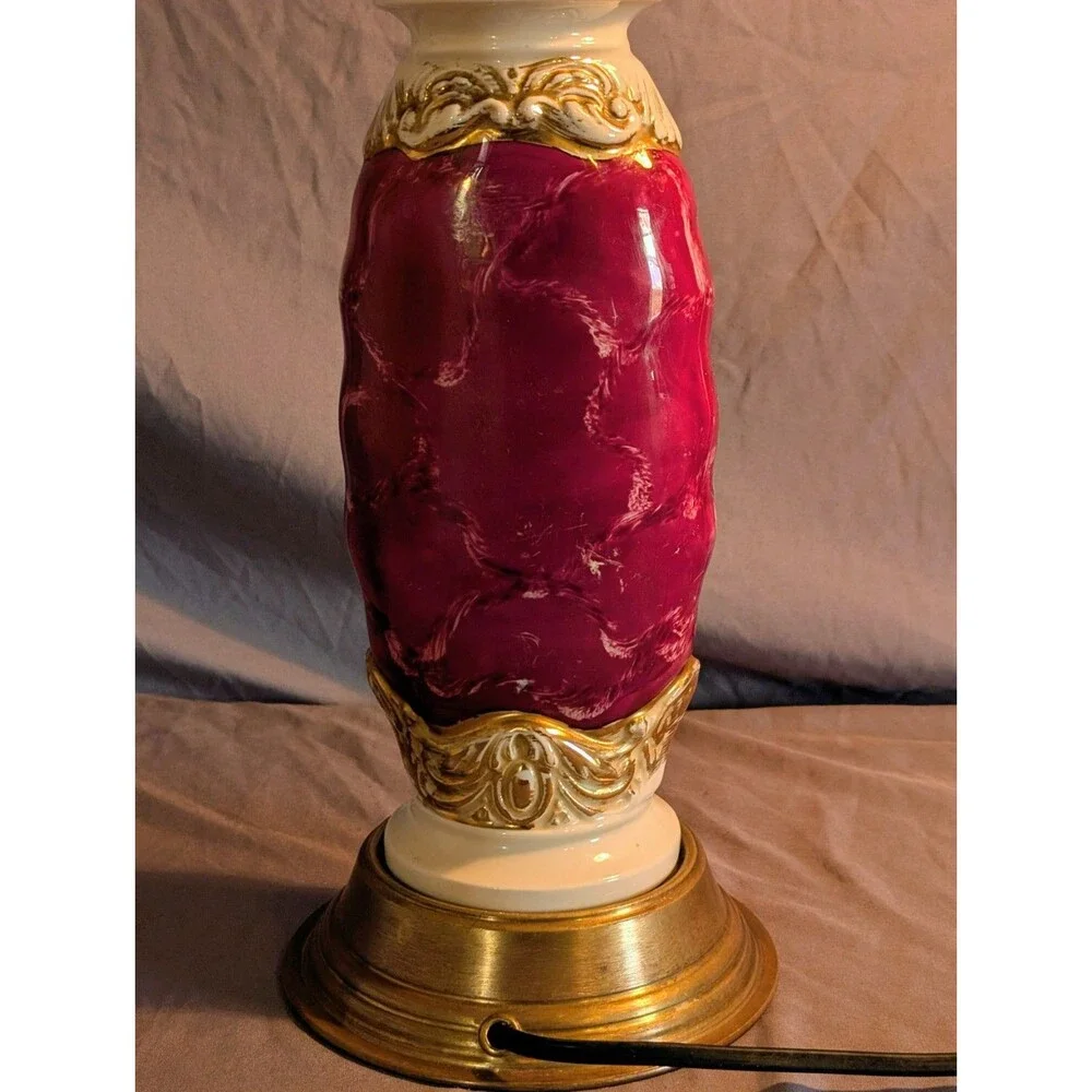 Antique Victorian Hand Painted Porcelain Lamp 24